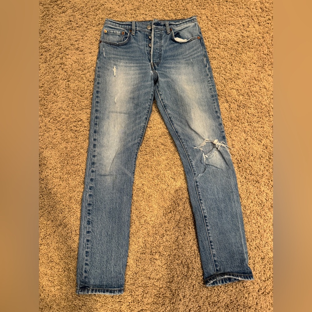Levi's Blue Distressed Skinny Jeans